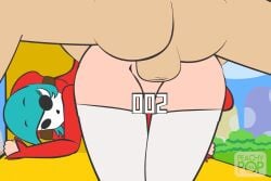 1boy 1girls animated ass_up blue_hair bottomless bouncing_breasts breasts dress edit female flash flash_game gif hooded_jacket hoodie large_breasts light-skinned_male light_skin long_hair male mario_(series) minus8 minus8_(smb_enemies) nintendo noko_(minus8) peachypop34 red_dress sex shy_gal straight super_mario_bros. thighhighs vaginal_penetration