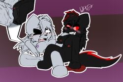 2girls anthro big_breasts blush breasts duo felid feline female female/female female_only furry leg_over_shoulder lesbian mammal nipple_piercing nipples no_pupils nude nyan_(pursuitcore) outline piercing pursuitcore pussy roblox roblox_game scissor_position scissoring simple_background tac9_(pursuitcore) thighs tribadism waterhose312 white_outline yuri