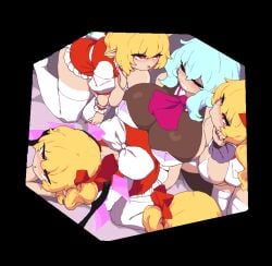 1futa 4girls 5girls 6+girls all_fours alternate_breast_size animated animated_gif ascot bat_wings blonde_hair blue_hair blush bow breasts cleavage clone closed_eyes closed_mouth crystal crystal_wings flandre_scarlet frilled_skirt frills from_above hair_between_eyes hair_bow hair_ribbon half-closed_eyes huge_breasts incest large_breasts leotard light_blue_hair long_hair looking_at_another looking_up medium_hair multiple_girls no_headwear one_side_up open_mouth pointy_ears puffy_sleeves purple_ascot red_ascot red_bow red_eyes red_nails red_ribbon red_skirt red_vest remilia_scarlet remilia_scarlet_(takorin) ribbon short_hair short_sleeves siblings side_ponytail sisters sitting skirt smile takorin thighhighs touhou touhou_futanari_scarlet_escape touhou_project vampire vampire_girl white_bow white_thighhighs wings wrist_cuffs yellow_ascot yuri