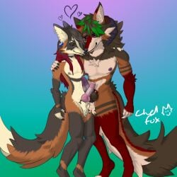 1:1 animal_genitalia anthro armpit_tuft balls bangs beard belly_fluff belly_tuft big_penis body_hair brown_body brown_fur calico_fox canid canine canis cheek_tuft chelfox chelfoxart chest_hair chest_tuft choker claws coyote cross_fox duo ear_piercing ear_ring erection eyelashes facial_hair facial_piercing facial_tuft femboy fluffy fluffy_chest fluffy_tail fox frenum_ladder frenum_piercing frottage fur genital_piercing genitals green_hair grey_body grey_fur hair half-closed_eyes happy_trail heart_symbol holding_shoulder horn jewelry knot knotted_penis ladder_piercing lip_piercing lip_ring long_hair male male/male mammal mane midriff narrowed_eyes necklace nipple_piercing nipples nonbinary_(lore) nose_piercing nose_ring nose_to_nose orange_body orange_fur penile penis penis_piercing penises_touching piercing pubes purple_eyes red_body red_fox red_fur red_hair ring_piercing scrotum_piercing sex shaded sheath signature simple_background skorvold soft_shading tail true_fox tuft white_body white_fur yellow_eyes