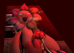1boy anime_style background big_penis cartoon claws collection cum dandy's_world dandy_(dandy's_world) dandys_world drooling drooling_tongue flower follower_celebration gay_blowjob male male_only morikusan nectar penis red_body roblox roblox_game sharp_teeth shine solo steam tentacle toons_(dandys_world) wet_penis