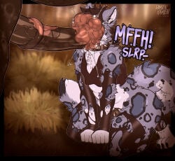 absurd_res animal_genitalia animal_penis anthro armwear aroused barn big_penis black_hair bodily_fluids brown_body brown_fur butt chastity_cage chastity_device clothing collar crop_top damienkamien dripping duo ear_piercing ears_up equid equine equine_genitalia equine_penis eyebrow_piercing eyebrows faceless_character faceless_male facial_piercing felid feline feral fist flared_penis fluffy fluffy_hair fluffy_tail fur gay gay_male genital_fluids genitals grey_body grey_fur hair hay hi_res horse horse_penis horsecock kneeling leaking_precum legwear leopard_spots makeup male male/male mammal markings medial_ring moan musk musk_cloud musky_penis nose_piercing onomatopoeia pantherine penis piercing precum precum_drip precum_on_penis precum_string ring ring_piercing saliva saliva_drip saliva_on_face saliva_on_penis saliva_string shirt snow_leopard sound_effects speech_bubble spiked_collar spikes spots spotted_body spotted_fur stable submissive submissive_anthro submissive_male sweat sweaty_genitalia tail text tipsu topwear torn_armwear torn_clothing torn_legwear vein veiny_penis white_body white_fur worship yaoi