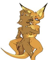 4_fingers anthro anthro_on_anthro anthro_penetrated anthro_penetrating anthro_penetrating_anthro black_nose blue_eyes blush brown_body brown_fur brown_penis canid canine canis cheating_girlfriend chest_tuft cuckold domestic_dog duo erection eyes_closed female female_penetrated fingers from_front_position fur fur_patch genitals half-closed_eyes hug infidelity jack_(zoophobia) kangaroo kayla_(zoophobia) lying macropod male male/female male_penetrating male_penetrating_female mammal marsupial missionary_position narrowed_eyes on_back open_mouth overhaulkin penetration penile penile_penetration penis penis_in_vagina sex shoulder_grab smile tuft vaginal vaginal_penetration yellow_body yellow_fur yellow_inner_ear zoophobia