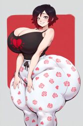 ai_generated big_ass big_breasts female female_only huge_ass ruby_rose rwby silver_eyes tagme thick_thighs two-tone_hair wide_hips