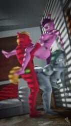 1boy 2futas against_wall anal anal_sex big_ass big_balls big_breasts big_butt big_macintosh_(mlp) big_penis blowjob friendship_is_magic futa_on_male futanari hasbro male_on_futa marble_pie_(mlp) my_little_pony screwingwithsfm sugar_belle_(mlp) tagme threesome video