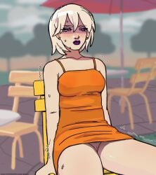 blush homestuck ms_paint_adventures no_panties no_sex public_exposure pussy redskinnedmess rose_lalonde sweat twitching