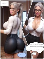 ai_generated amber_fawx big_ass big_breasts big_penis bimbo blonde_hair busty glasses large_breasts office_lady pov proxyaiart thick_legs thick_thighs