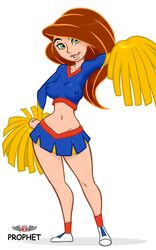 cheerleader disney erect_nipples female kim_possible kimberly_ann_possible medium_breasts phillipthe2 pom_poms prophet short_skirt solo white_background