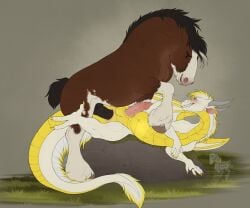 2026 anal anal_sex ass balls blush claws digital_drawing_(artwork) digital_media_(artwork) dragon duo equid equine erection fenn.perrox feral feral_on_feral feral_penetrated feral_penetrating feral_penetrating_feral fingers fur genitals hi_res hooves horn horse male male/male male_penetrated male_penetrating male_penetrating_male mammal mythological_creature mythological_scalie mythology penetration penile penile_penetration penis penis_in_ass scalie sex smile tail teeth