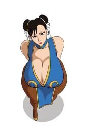 ai_generated big_breasts bunanza_ chun-li cleavage curvy_figure from_above hips hourglass_figure street_fighter tagme thick_thighs