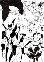 2boys ass ass_focus ass_grab back big_ass big_ass_(male) bridal_gauntlets claws couple deadpool gay height_difference husband_and_husband james_howlett male male/male male_only marvel mask muscular_male revealing_clothes short_hair siyi1996 superhero_costume wade_wilson wedding_dress wolverine_(x-men) x-men yaoi