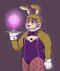 1boy 2024 bowtie buckteeth bunny bunny_ears bunnysuit color colored cuffs detached_cuffs digital_drawing_(artwork) digital_media_(artwork) eyes_half_open fishnets five_nights_at_freddy's five_nights_at_freddy's:_help_wanted five_nights_at_freddy's:_security_breach fnaf glass glitchtrap gloves glowing half-closed_eyes lagomorph leotard leporid male male_only pantyhose purple_eyes rabbit rabbit_ears scottgames serving_tray simple_background smile smiling solo solo_male spaceandroids standing steel_wool_studios sweat sweatdrop sweating unknown_liquid waiter whiskers