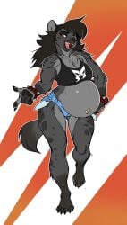 artist_request big_breasts breasts cleavage edit female furry huge_breasts pregnant thick_thighs wide_hips