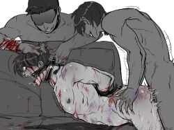 3boys abs anal anal_sex ass bleeding blood bruise bruised caimvi erect_penis erection from_behind gag gagged gay gay_anal gay_domination gay_sex male male/male male_only male_ryona muscular muscular_male pain painful pecs rape scratches scream screaming screaming_in_agony screaming_in_pain tied tied_up yaoi