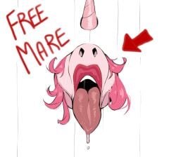 absurd_res anthro bodily_fluids drooling equid equine female glory_hole hi_res horn inviting_to_oral mammal metalling mythological_creature mythological_equine mythology rosie_(roselynn_meadow) saliva solo sweat tongue tongue_out unicorn