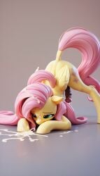 3d 4:7 ai_assisted ai_generated anthro ass_up bodily_fluids cum cum_on_face equid equine female fluttershy_(mlp) friendship_is_magic genital_fluids hasbro hi_res horse jack-o'_pose mammal my_little_pony no_hands pony pose solo tagme