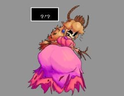 amputee annoyed_expression big_ass blonde_hair clothed coronation_day_(creepypasta) creepypasta huge_ass looking_at_viewer mario_(series) missing_arm monster nightmare_waifu princess_peach princess_peach_(coronation_day) royalty