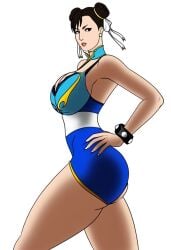 ai_generate big_breasts bunanza_ chun-li hotpants hourglass_figure i pose posing_for_the_viewer side_view street_fightee tagme