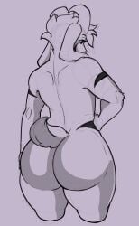 1boy asriel_dreemurr ass ass ass_focus femboy fully_nude fur male male_only nude