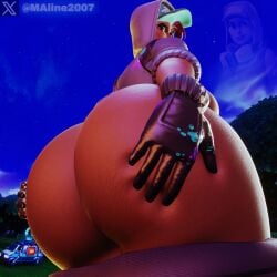 1girls 3d ass ass_focus ass_grab big_ass female female_only fortnite fortnite:_battle_royale hat looking_down low-angle_view maline2007 partially_clothed pink_hair solo solo_female tagme teknique