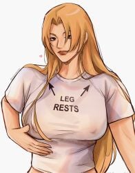 big_breasts blonde_hair heart jujutsu_kaisen nipple_bulge nipples nipples_visible_through_clothing shirt_only sugurusboobs yuki_tsukumo yuri