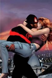 1boy1girl age_difference big_ass cheating_wife dark-skinned_male deep_kissing forbidden_love france french_kiss ginger_hair greg_land holding_partner interracial jahindi007 large_ass light-skinned_female married_woman mary_jane_watson mask miles_morales paris_france red_hair spider-man_(miles_morales) spider-man_(series) taboo tongue_kiss