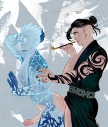 anal_sex bobby_drake daken_akihiro hellfire_gala iceman marvel marvel_comics roasif smoking_pipe