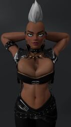 3d 3d_artwork 3d_model blender blender_(software) blender_eevee breasts marvel marvel_comics ororo_munroe storm_(x-men) tagme video x-men