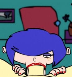 :>= accurate_art_style animated animated_gif anteater_face artist_request blowjob_face blue_hair ed_edd_n_eddy female gif lips lipstick marie_kanker one_eye_obstructed painted_nails pov red_lipstick source_request sucking_penis tagme vacuum_blowjob vacuum_fellatio