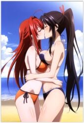 ai_generated akeno_himejima girl_on_girl high_school_dxd lesbian_couple lesbian_kiss lesbian_sex rias_gremory yuri