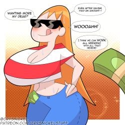 after_sex blush crysnickel cum cumming dee_dee_replacement dexter's_laboratory huge_breasts money money_under_clothes paid_sex paying precum red_hair sunglasses tinted_eyewear