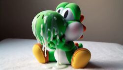 ai_generated cum cum_on_face gay green_yoshi mario_(series) super_mario_bros. yoshi