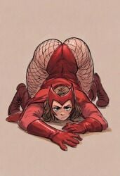 1girls avengers curvy_figure face_down_ass_up fishnets marvel marvel_comics medium_ass mutant_(marvel) on_all_fours petplay ready_to_fuck red_red_leo scarlet_witch sketch small_breasts tagme wanda_maximoff x-men