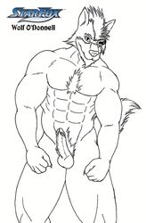 balls canine drayo-y erection male male_only mammal nintendo nipples pecs penis solo star_fox video_games wolf wolf_o'donnell