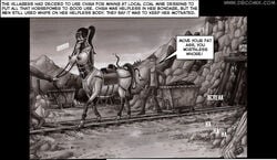 bondage breasts centaur cervolex comic female male outdoors