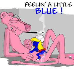 female male pink_panther pink_panther_(series) smurf smurfette straight tagme the_smurfs