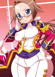 clothing dekomegane glasses large_breasts shinrabanshou tagme