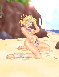 1girls beach chrono_(series) chrono_cross female female_only kid_(chrono_cross) knife solo solo_female tagme