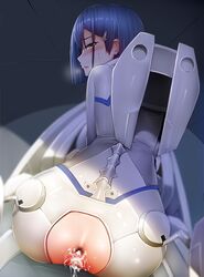 after_anal after_sex anal anus ass back blue_hair breath censored cockpit crotchless_clothes cum cum_in_ass cum_in_pussy darling_in_the_franxx female from_behind gaping ginhaha goro_(darling_in_the_franxx) gorou_(darling_in_the_franxx) green_eyes hair_ornament hairclip ichigo_(darling_in_the_franxx) looking_at_viewer looking_back mosaic_censoring open_mouth penis pilot_suit pov pussy short_hair speed_lines straight sweatdrop vaginal_penetration