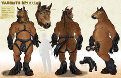 anthro ass balls balls_visible_through_thighs equine horse male male_only mammal penis trogan uneven_balls