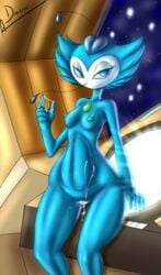 2016 after_sex alien antennae bedroom_eyes blue_eyes breasts cum cum_in_pussy cum_inside cum_on_hand dark-moltres eyelashes female fumoon half-closed_eyes lady_rococo looking_at_viewer mouthless nipples nude osamu_tezuka_works pussy seductive solo wide_hips