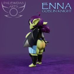 1:1 3d 3d_(artwork) 3d_animation 4_fingers 4_toes animated areola armor ass belly bevor big_breasts big_butt big_ears big_eyes biped boots breasts chainmail clothed clothing digital_media_(artwork) enna_(palewdasarts) fantasy female female_humanoid fingers goblin goblin_female green_body hair hi_res holding_object holding_weapon humanoid impractical_armor knight nipples no_sound palewdas_arts palewdasarts_(modeler) purple_eyes purple_hair shield short_playtime short_stack shortstack slightly_chubby small_lips small_nose solo sword tagme thick_thighs thin_eyebrows thin_lips toenails tools turntable_(animation) unconvincing_armor video weapon