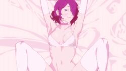 1boy 1girls 2d animated armpits arms_up blush bra breasts chainsaw_man female heavy_blush heavy_breathing kokoborohen lingerie looking_at_viewer lying lying_on_back medium_breasts midriff moaning moaning_female moaning_in_pleasure moans pov purple_hair reze_(chainsaw_man) ribs sex showing_armpits showing_off skinny slim slim_body slim_female slim_figure slim_torso slim_waist sound tagme thighhighs video violet_hair visible_ribs white_bra white_hair white_legwear