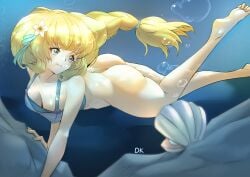 alluring alternate_costume ass ass_cleavage ass_crack back bangs bare_legs bare_thighs barefoot big_ass bikini bikini_top bikini_top_only blonde_hair braid braided_ponytail breasts butt_crack clam cleavage deekei female female_only fire_emblem fire_emblem:_three_houses fire_emblem_heroes green_bikini green_eyes green_swimsuit ingrid_brandl_galatea ingrid_brandl_galatea_(summer) intelligent_systems legs long_hair medium_breasts naked_from_the_waist_down nintendo official_alternate_costume shell smile solo swimsuit thick_thighs thighs underwater very_long_hair
