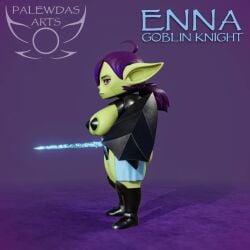 1:1 3d 3d_(artwork) 3d_animation 4_fingers animated areola armor ass belly bevor big_breasts big_butt big_ears big_eyes biped boots breasts chainmail clothed clothing digital_media_(artwork) enna_(palewdasarts) fantasy female female_humanoid fingers footwear goblin goblin_female green_body hair hi_res holding_object holding_weapon humanoid impractical_armor knight nipple_covers no_sound palewdas_arts palewdasarts_(modeler) purple_eyes purple_hair shield short_playtime short_stack shortstack slightly_chubby small_lips small_nose solo sword tagme thick_thighs thin_eyebrows thin_lips tools turntable_(animation) unconvincing_armor video weapon