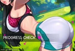 ai_generated ass_bigger_than_head breasts breasts_bigger_than_head busty caption cleavage comic comic_page commission curvaceous curvy dialogue english_text female fit fit_female heavenly_ass hoshimi_miyabi huge_ass huge_breasts mihoyo outdoors patreon patreon_url patreon_username public sinderellaart sports sportswear tease teasing_viewer text text_bubble thick thick_legs thick_thighs voluptuous zenless_zone_zero