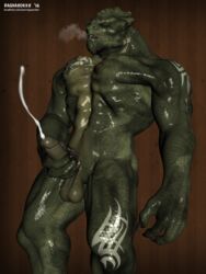 2016 3d anthro biceps breath brute_dragon claws cum daz3d dragon drooling erection ghorlag large_muscles looking_pleasured male_only masturbation monster muscular orgasm penile_masturbation penis ragnarokkr saliva scalie solo tattoo testicles uncensored