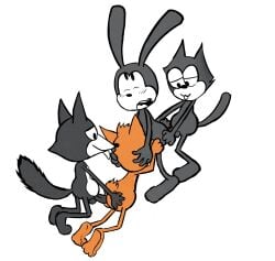 absurd_res anal anal_sex anthro ass balls bodily_fluids bubsy bubsy_(series) canid canine cum cum_in_ass cum_inside disney domestic_cat dreamworks felid feline felis felix_the_cat felix_the_cat_(series) fellatio foursome fox from_behind_position gangbang genital_fluids group group_sex happy happy_sex hi_res kneeling kneeling_oral_position kneeling_sex lagomorph leporid m/m/m/m male male/male mammal negafelix oral oswald_the_lucky_rabbit penetration penile penis rabbit raised_tail sex standing standing_sex suck_cock tail tongue tongue_out