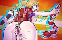 1futa after_insertion ahe_gao anal_beads anal_insertion ass back backpack backpacker_(pokemon) backpacker_(pokemon_sm) bag balls big_ass blonde_hair breasts casual clitoris dickgirl dildo drooling erection from_behind futa_only futa_sans_balls futanari gaping gaping_pussy heart heart-shaped_pupils human insertion intersex long_hair looking_at_viewer looking_back nintendo npc_trainer nude orange_background penis poke_ball poke_ball_insertion pokemon pokemon_sm ponytail professorf pussy pussy_juice saliva sex_toy sideboob smile solo spread_pussy tears thick_thighs thumbs_up tied_hair tongue tongue_out vaginal_insertion veins veiny_penis vibrator wide_hips