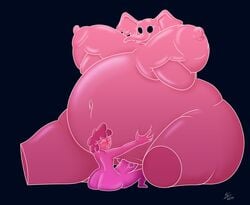 absurd_res belly big_belly big_breasts breasts disney dumbo elephant elephantid female hi_res hooves huge_breasts larger_female male mammal nipples overweight overweight_female penis pink_elephants_on_parade pink_skin proboscidean pussy sex sexyshrine size_difference smaller_male thick_thighs trunk